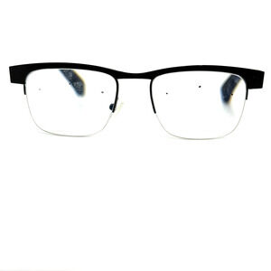 MIYAGI 1517 Carl II 1 Black Mens Square Half Rim Eyeglasses 51-19-140 20063‎